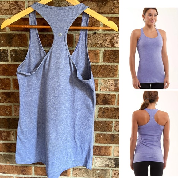 lululemon athletica Tops - LULULEMON  * COOL RACERBACK TANK TOP HEATHERED PERSIAN PURPLE EUC